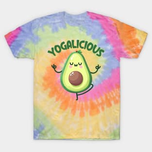 Funny Kawaii Chibi Yogalicious Avocado Pose T-Shirt